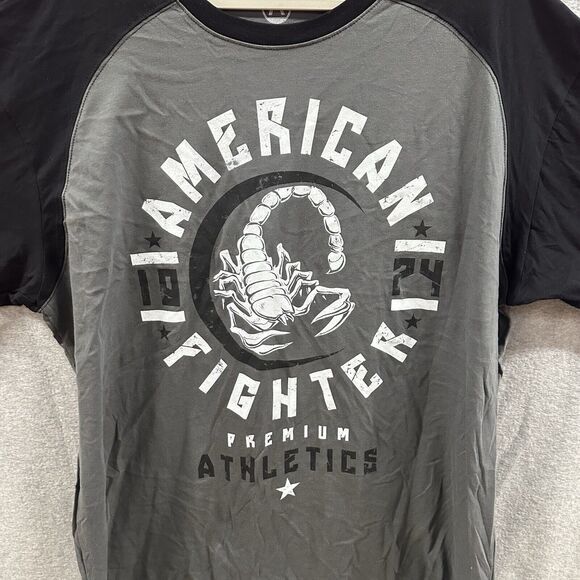 American Fighter Shirt Mens 4XL Grey Michigan Short Sleeve Graphic Logo Athletic - Picture 3 of 8